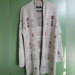 Blue B Cozy Heather Grey Patterned Women's Cardigan